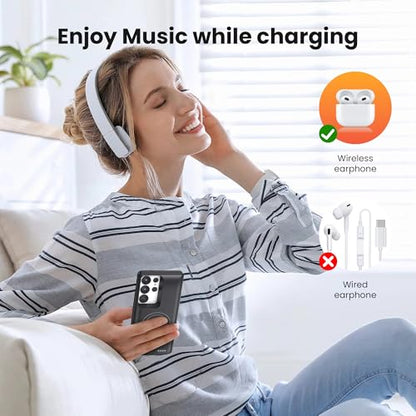 Charging Phone case for Samsung Galaxy S23/Galaxy S22 Battery Case, Real 10000mAh Portable Power Bank with Magnetic Wireless Charging,Protective Charger Phone case with Battery Pack Black - size: Galaxy S23/Galaxy S22