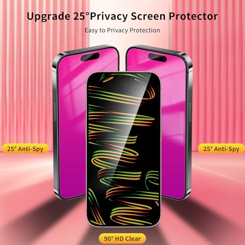 Privacy Screen Protector for iPhone 17 Pro 2 Pack (Pink) - color: for iPhone 17 Pro (Pink)