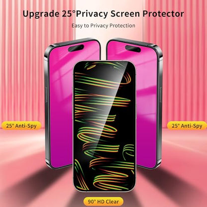 Privacy Screen Protector for iPhone 17 Pro 2 Pack (Pink) - color: for iPhone 17 Pro (Pink)