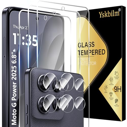 (3+2 Pack) Designed for Motorola Moto G Power 5G 2025 Tempered Glass Screen Protector + Camera Lens Protector,[3D Touch][Bubble-Free][Anti-Scratch] Screen Protector Glass For Motorola G Power 2025 - size: Moto G Power 2025