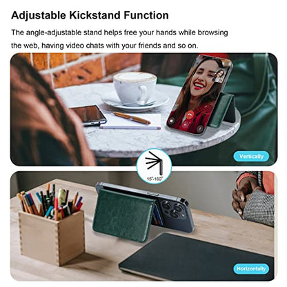 Bocasal for MagSafe Card Wallet for iPhone, Dark Green - color: Dark Green