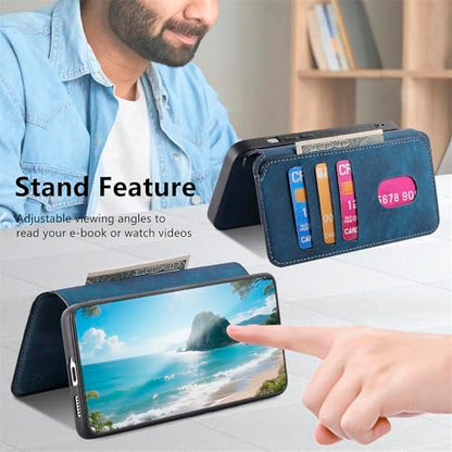 2 in 1 Detachable Wallet Case for Google Pixel 10a CMG Blue | PU Leather Magnetic Flip Folio Case with RFID Blocking Card Holder, Credit Card Slots Kickstand, Shockproof Protective Cover - color: Blue, size: Google Pixel 10a