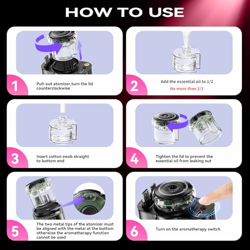 5 in 1 Retractable USB C Car Charger Fast Charge Aromatherapy Starry Sky - color: Drak Black