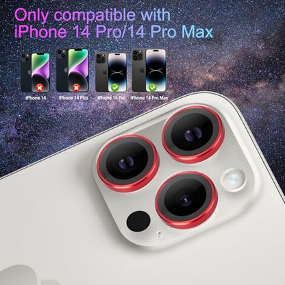 Camera Lens Protector for iPhone 14 Pro/14 Pro Max, Red - color: Red