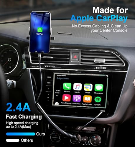 iPhone Charger Cable 6FT for Car, Coiled Lightning Cable 2 Pack - Black - color: Black, size: 6FT, style: USB A to Lightning