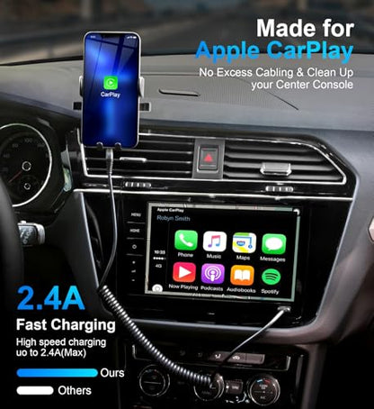 Coiled Lightning Cable, iPhone Charger Cable 3FT for Car, 2 Pack-Black - color: Black, size: 3FT, style: USB A to Lightning