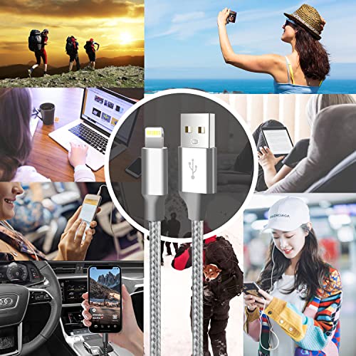USB to Lightning Cable, 5 Pack iPhone Charger Fast Charging Cord (Gray) - color: Gray, style: USB-A to L