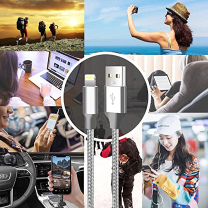 USB to Lightning Cable, 5 Pack iPhone Charger Fast Charging Cord (Gray) - color: Gray, style: USB-A to L