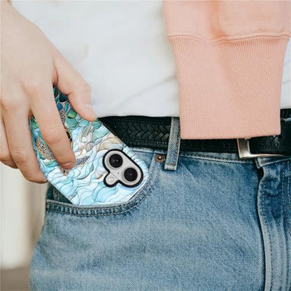 Case Compatible with iPhone 17, Cute Dual Layer Hybrid Phone Cover, Military Grade Drop Protection, Aesthetic Shockproof Phone Case for Women Girls, Stained Glass Sea Turtle - color: Stained Glass Sea Turtle, size: Iphone 17