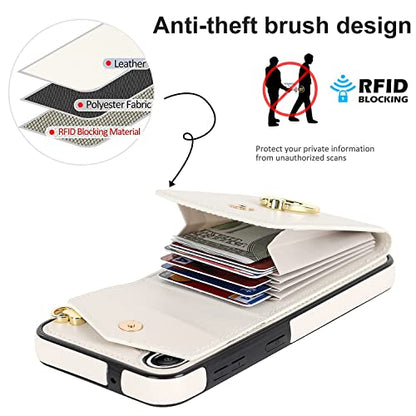 Asuwish Wallet Case for Samsung Galaxy A16 5G/4G Women Men Off White | with Tempered Glass Screen Protector, Ring Holder, RFID Blocking, Card Holder, Wrist Strap, PU Leather, Cover for A 16 - color: Off White