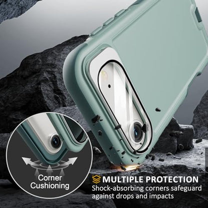 Follaroma Magnetic for iPhone 17 Air Case with Camera Stand, Green, 6.5" | Built-in Glass Camera Cover,Compatible with MagSafe,Heavy Duty Shockproof Protective,Military-Grade Anti-DropDual Layer Cover - color: Green, size: iPhone 17 Air 6.5''