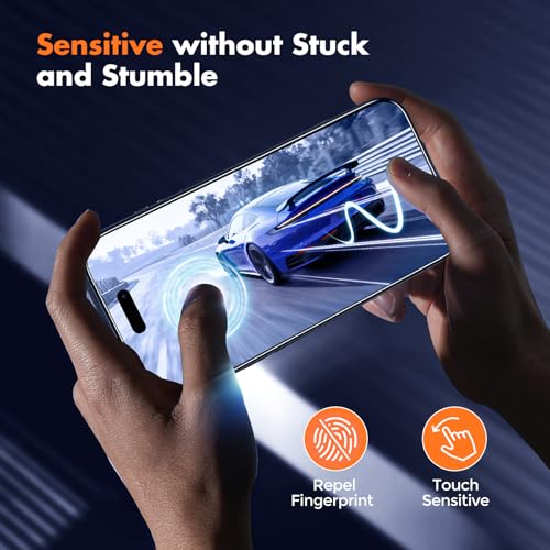 UNBREAKcable for iPhone 17 Pro Screen Protector, 3-Pack Full Coverage Tempered Glass [Military Grade Shatterproof] [9H Hardness] [Easy Installation] [Bubble Free] [99.99% HD Clear] for iPhone 17 Pro - size: iPhone 17 Pro