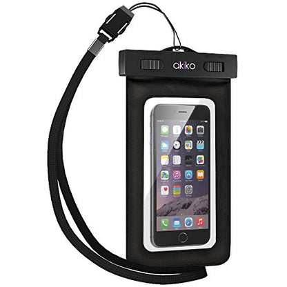 iPhone 6 PLUS Universal WaterProof Case (IPX8 Certified Protective Smartphone Waterproof Life Pouch / Credit Card Waterproof Bag Case) Waterproof Case for Apple iPhone 6 PLUS 5S 5C 5, Samsung Galaxy S5 S4 - [Black] Universal Waterproof Pouch with Touch Re