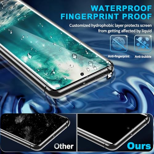 3 Pack Galaxy S21 Ultra Screen Protector, HD Clear Tempered Glass, Fingerprint Unlock, 3D Curved, Scratch Resistant, No Bubble for Samsung Galaxy S21 Ultra 5G Glass Screen Protector