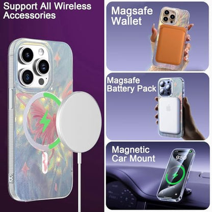 I-MGAE-IN-AR Compact Case for iPhone 12 Pro Max Pale Pink Butterfly Design,[Compatible with Magsafe] Cute Soft Slim Shockproof Protective Phone Cases Women Girls Aesthetic Glitter - color: [Strong Magnet] Pink Butterfly, size: iPhone 12 Pro Max