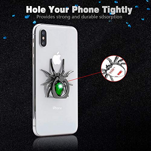 Allengel Spider Phone Ring Holder Stand, Animal Phone Ring Finger Grip Rhinestone Phone Kickstand for All Smartphone - Green - color: Green