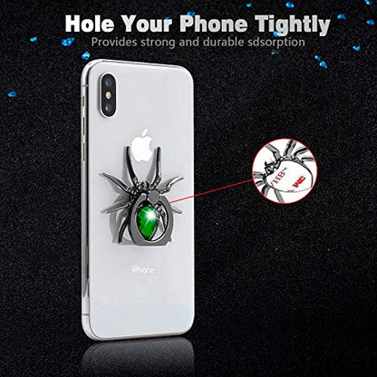 Allengel Spider Phone Ring Holder Stand, Animal Phone Ring Finger Grip Rhinestone Phone Kickstand for All Smartphone - Green - color: Green