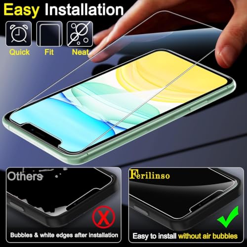 Ferilinso Screen Protector for iPhone 11, Tempered Glass, Case Friendly - size: iPhone 11-6.1 INCH