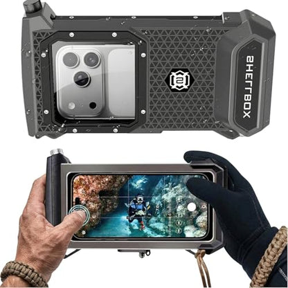 Gen 5th Diving Phone Case for iPhone 17 16 15 14 13 12 11 Pro Max Galaxy S25 S24 S23 Ultra, [98ft/30m] Waterproof Shellbox Underwater Camera Housing, Professional for Scuba Snorkeling (Gray) - color: 5th Gray
