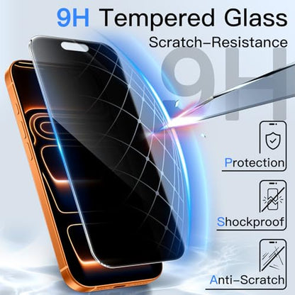 JETech 360° Privacy Screen Protector for iPhone 17 Pro Max, 2-Pack - size: iPhone 17 Pro Max