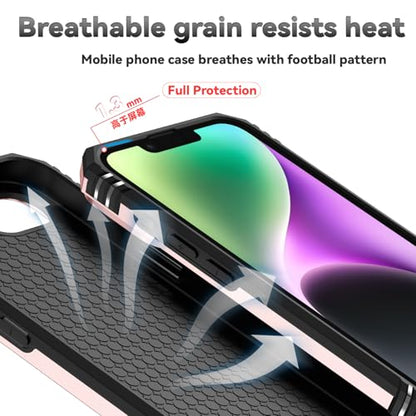 for iPhone 17E / iPhone 16E Case, with Camera Lens Cover HD Screen Protector, Dual Layer Military-Grade Drop Tested Magnetic Ring Holder Kickstand Protective Phone Case for iPhone 16E /17E (Rose Gold) - color: Rose Gold with camera cover Military-Grade 2n
