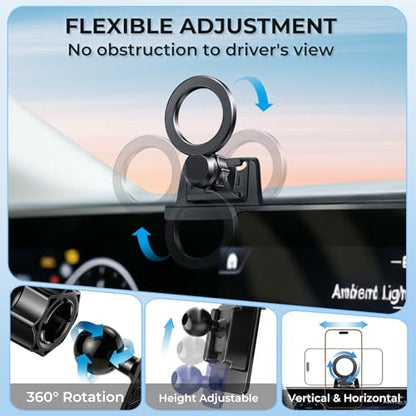 Car Phone Holder for Mercedes Benz GLE-Class/GLS-Class 2020-2026 (Only for 12.3-Inch Screen) 360° Rotation Magnetic Cell Phone Mount, Compatible with Magsafe, Does Not Affect Air Vent - size: Fit for 2020-2026 GLE & GLS, 12.3-Inch