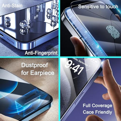2 Pack 360 Degree Privacy Screen Protector for iPhone 12 Pro Max, [Auto-Alignment, Auto-Dust Removal] Easy Installation Full Coverage 4-Way Anti-Spy Tempered Glass Film - size: For iPhone 12 Pro Max-6.7 Inches