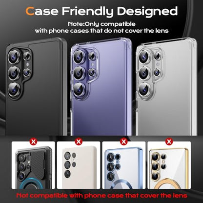 Camera Lens Protector for Samsung Galaxy S26 Ultra, Sapphire Glass Metal Individual Camera Cover Screen, Anti-drop, Case Friendly- White