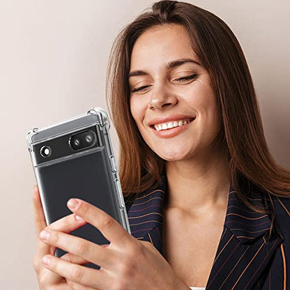 Google Pixel 6a Case with Screen Protector, Crystal Clear TPU Protective Cover - color: Z Clear, size: Google Pixel 6a Case