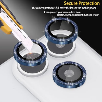 Camera Protector for iPhone 17 Pro/17 Pro Max, Glitter Dark Blue - color: Glitter Dark Blue
