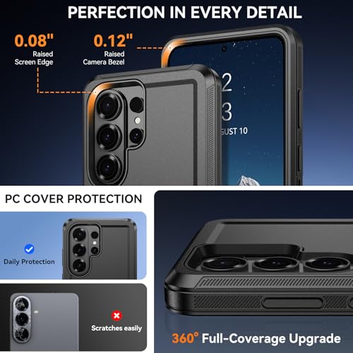 DUEDUE for Samsung Galaxy S26 Ultra Case with Belt Clip Holster Shockproof 3-Layer Heavy Duty Kickstand Cover Full Body Protective Rugged Phone Case for Samsung S26 Ultra 6.9", Black - size: for Samsung S26 Ultra 6.9"