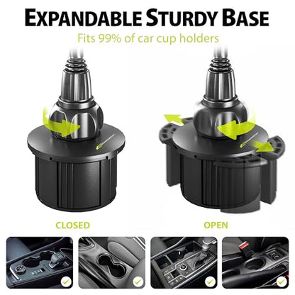 Bracketron TripGrip Cup Holder Car Phone Holder Mount with Expandable Base - style: Cup Holder Mount
