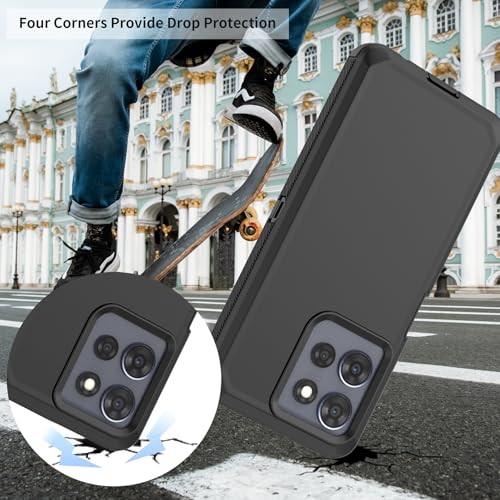 Rugged Phone Case for Moto G Power 5G 2025/Moto G Play 2025, with Belt Clip Holster & Kickstand Heavy Duty Shockproof Protective Full Body Case (Black) - color: Black