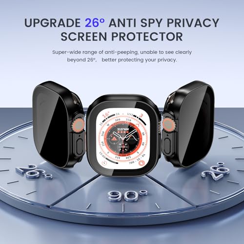 Goton Privacy Waterproof Case for Apple Watch Ultra 3/2/1 49mm - color: Matte Black, size: 49mm