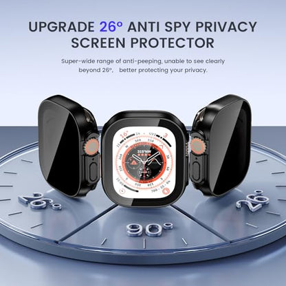 Goton Privacy Waterproof Case for Apple Watch Ultra 3/2/1 49mm - color: Matte Black, size: 49mm