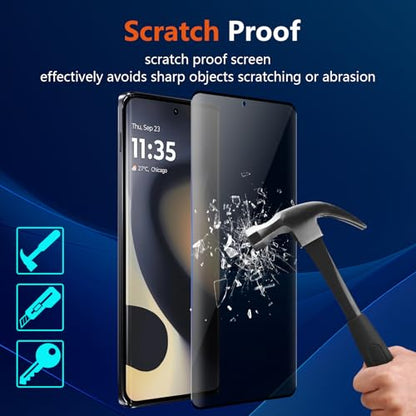 (3 Pack) for Motorola Edge 2024 Privacy Screen Protector,Anti-Spy Tempered Glass 9H Hardness Film for Motorola Edge (2024), Anti-Scratch Case Friendly