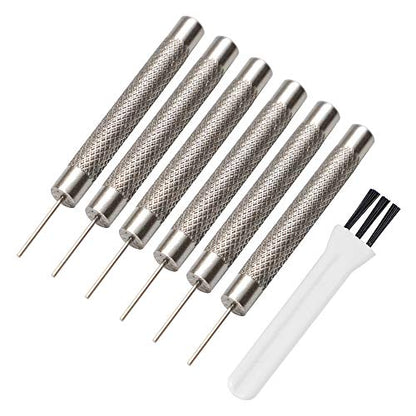 SIM Card Ejector Tool 6 Pack with Textured Grip and Cleaning Brush, Silver - color: Silver
