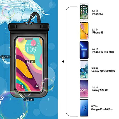 wyyw 5 pcs Universal Waterproof Phone Pouch, Cellphone Dry Bag IPX8 Underwater Waterproof Case Compatible with iPhone 12/11 Pro Max/Pro/8 Plus, Galaxy S21/S20/S10/Note 20/10/9, Plus Phones up to 6.8" - color: multi color 3