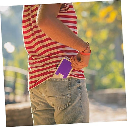 Adhesive Silicone Phone Wallet Holder for Cell Phone, Purple 3 Pack - color: Purple