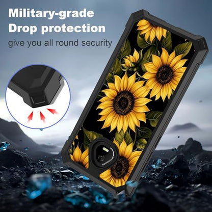 for Schok Volt Sv67q Sv67332 Case with Screen Protector, Military Grade Drop Protection, Dual Layer Hybrid Shockproof Protection TPU Phone Case for Schok Volt Sv67q, Sunflowers - color: Sunflowers