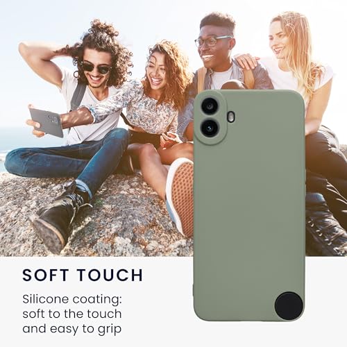 kwmobile Case Compatible with CMF Phone 1 Case - Protective Slim TPU Phone Cover - Soft Matte Finish - Gray Green - color: gray green