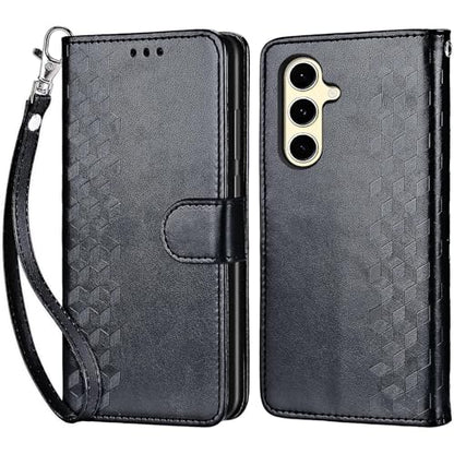 for Samsung Galaxy S24 FE Wallet case, Black-Cube | 3 Card Holders, Kickstand, Shockproof TPU Shell, PU Leather, Magnetic Closure, Protective Flip Folio Cover, Women - color: 4