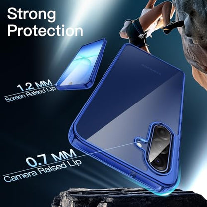 JETech Case for Samsung Galaxy A17, Anti-Yellowing, Blue | Shockproof Protection, Scratch Resistant Hard PC Back, Durable Transparent TPU Bumper - color: Blue, size: Galaxy A17