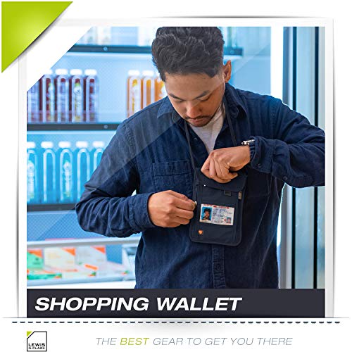 Lewis N. Clark Stash Neck Travel Wallet | RFID Blocking Passport Holder | Protect Personal Information | Navy - color: Navy