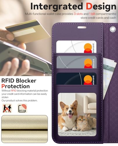 OCASE for Samsung Galaxy S26 Detachable Wallet Case with Card Holder, [2 in 1] PU Leather Flip Folio Case with RFID Blocking Stand Wrist Strap Shockproof Phone Cover 2026, Dark Purple - color: Dark Purple, size: Samsung Galaxy S26