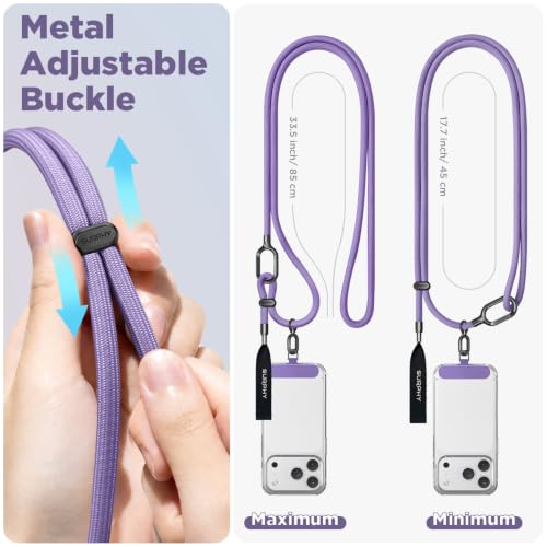 SURPHY Phone Lanyard Crossbody, Phone Strap Crossbody with 2 Tether Tabs - color: Purple