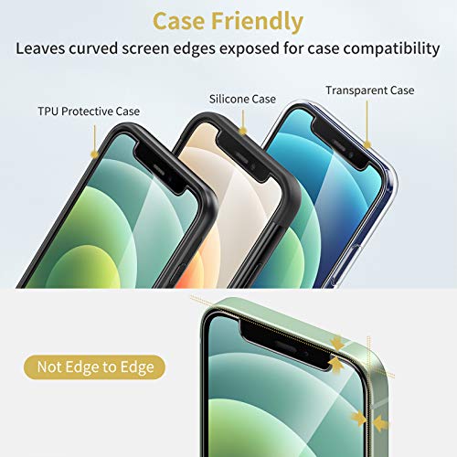 UNBREAKcable 3-Pack Screen Protector for iPhone 12 mini Tempered Glass | Shatterproof, Easy Install, 9H Hardness, 99.99% HD Clear, Bubble-Free, Anti-Fingerprint, Scratch Resistant, Case Friendly - size: iPhone 12 mini