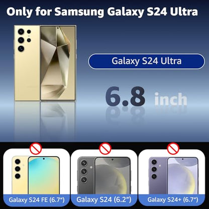 for Samsung Galaxy S24 Ultra Case Magnetic, [Compatible with Magsafe] 6.8 Inches Slim Fit Heavy Duty Protection Wireless Charging TPU and PC Shockproof Anti-Slip Protective Phone Cover, Clear - color: Clear Magnetic