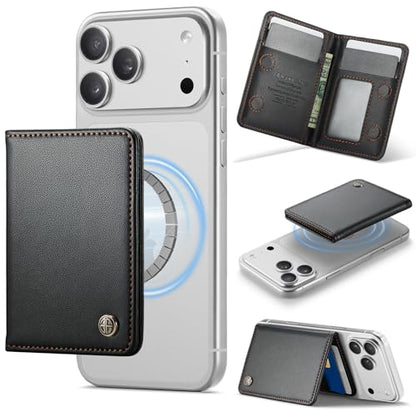 Defencase for Magsafe Wallet Magnetic Card Holder RFID Blocking, Black - color: Fashion Black
