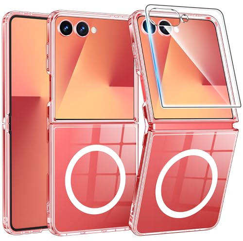 FNTCASE for Samsung Galaxy Z-Flip-7 Case Clear Compatible with Magsafe | Screen Protector, Military Grade Drop Protection, Slim Phone Cases, Shockproof Protective Bumper, Transparent Cell Cover - color: A-Clear, size: For Galaxy Z Flip 7 (6.9 Inch)